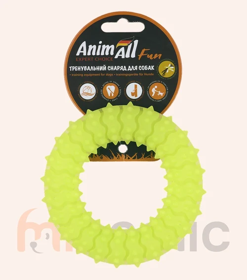 Jucărie pentru câini AnimAll Fun inel cu țepi, 12 cm