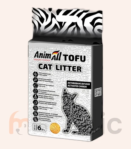 Așternut din soia AnimAll Tofu Carbon, 6 l