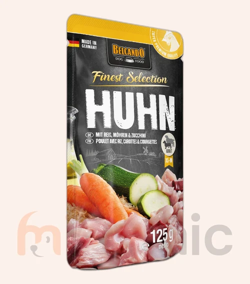 Hrană umedă pentru câini Belcando Finest Selection, pui cu orez, morcovi și dovlecei, 125 g