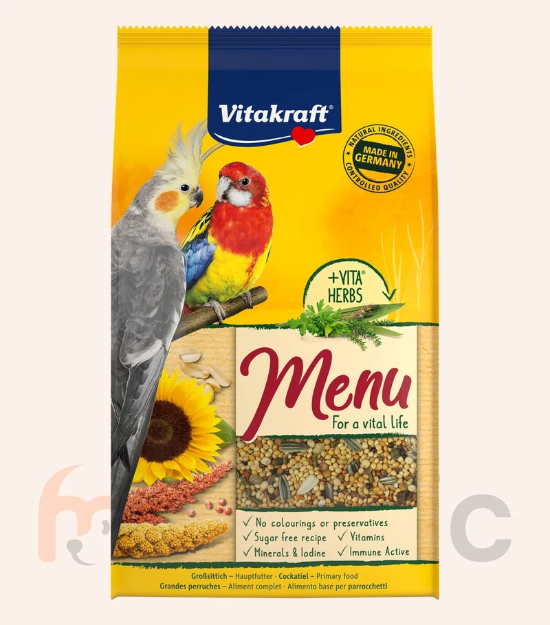 Корм для средних и крупных попугаев Vitakraft Menu, 1 кг 2