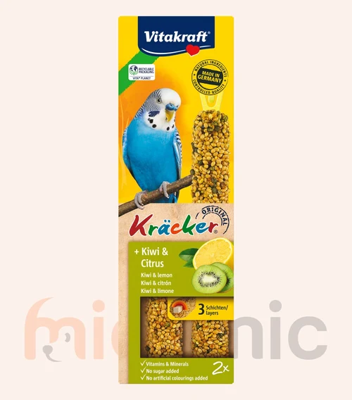 Recompensă pentru peruși Vitakraft Kräcker Kiwi & Citrus, 2 buc