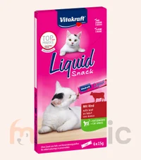 Recompensă pentru pisici Vitakraft Liquid Snack cu vită, 6 buc (90 g)
