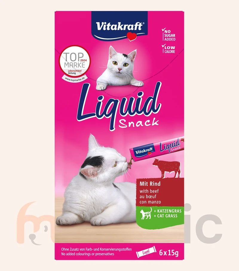 Recompensă pentru pisici Vitakraft Liquid Snack cu vită, 6 buc (90 g) 2