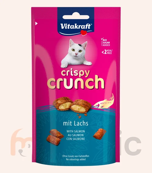 Recompensă pentru pisici Vitakraft Crispy Crunch cu somon (60 g)