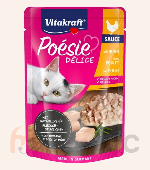 Hrană umedă pentru pisici Vitakraft Poésie Délice, cu pui în sos, 85 g