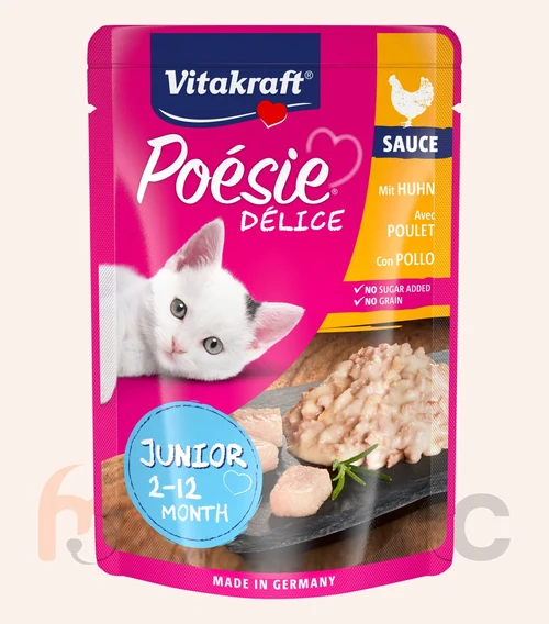 Hrană umedă pentru pisici Vitakraft Poésie Délice Junior, pentru pisoi cu pui, 85 g